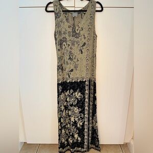Rabbit Rabbit Rabbit Green and Black Floral Maxi Dress